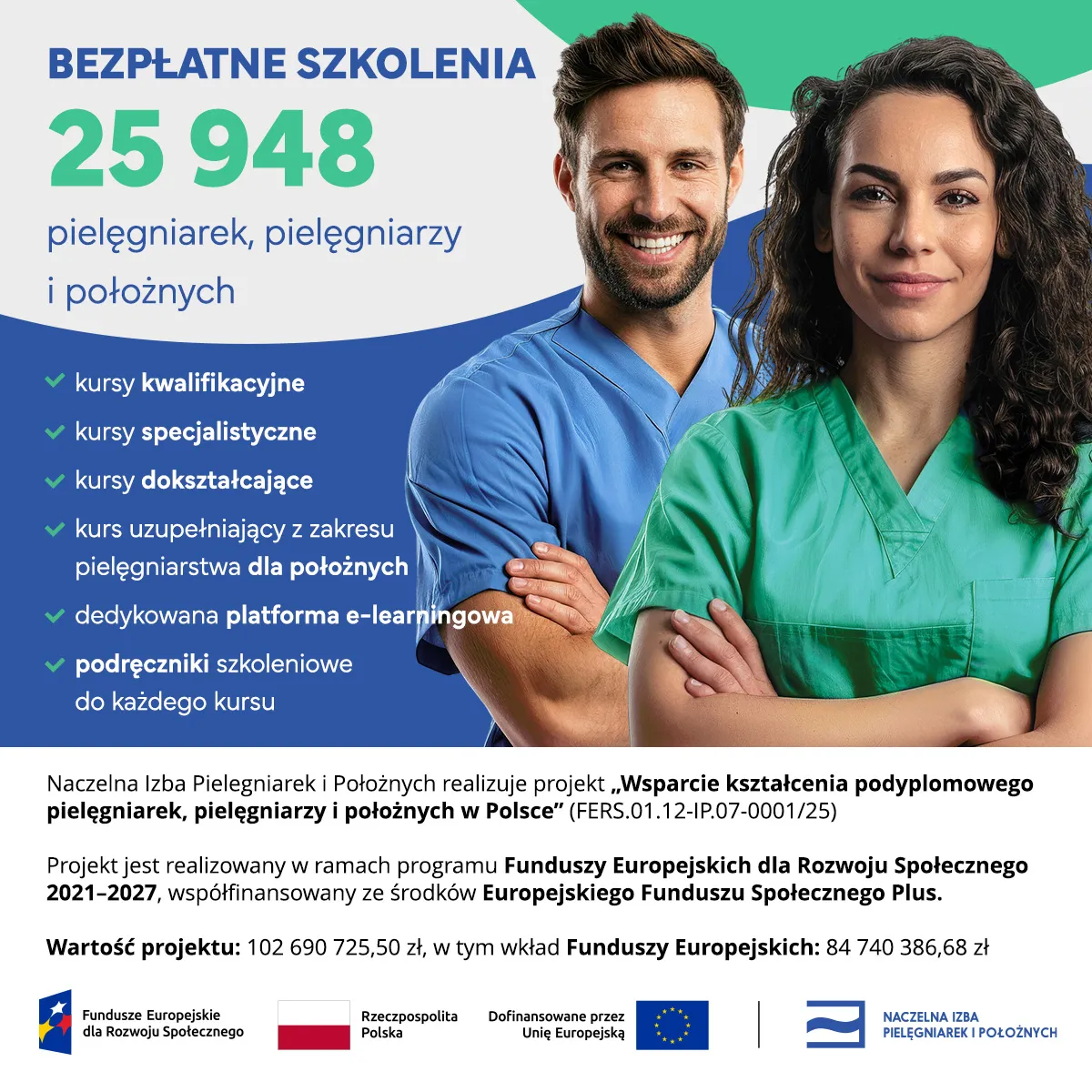 Bezpłatne szkolenia pielęgniarek, pielęgniarzy i położnych